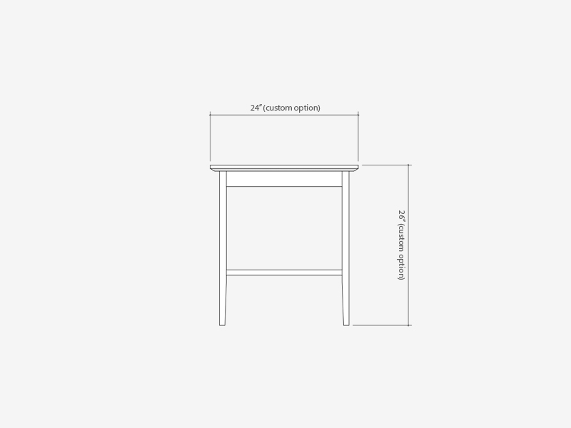 Lewis End Table Side Dimensions