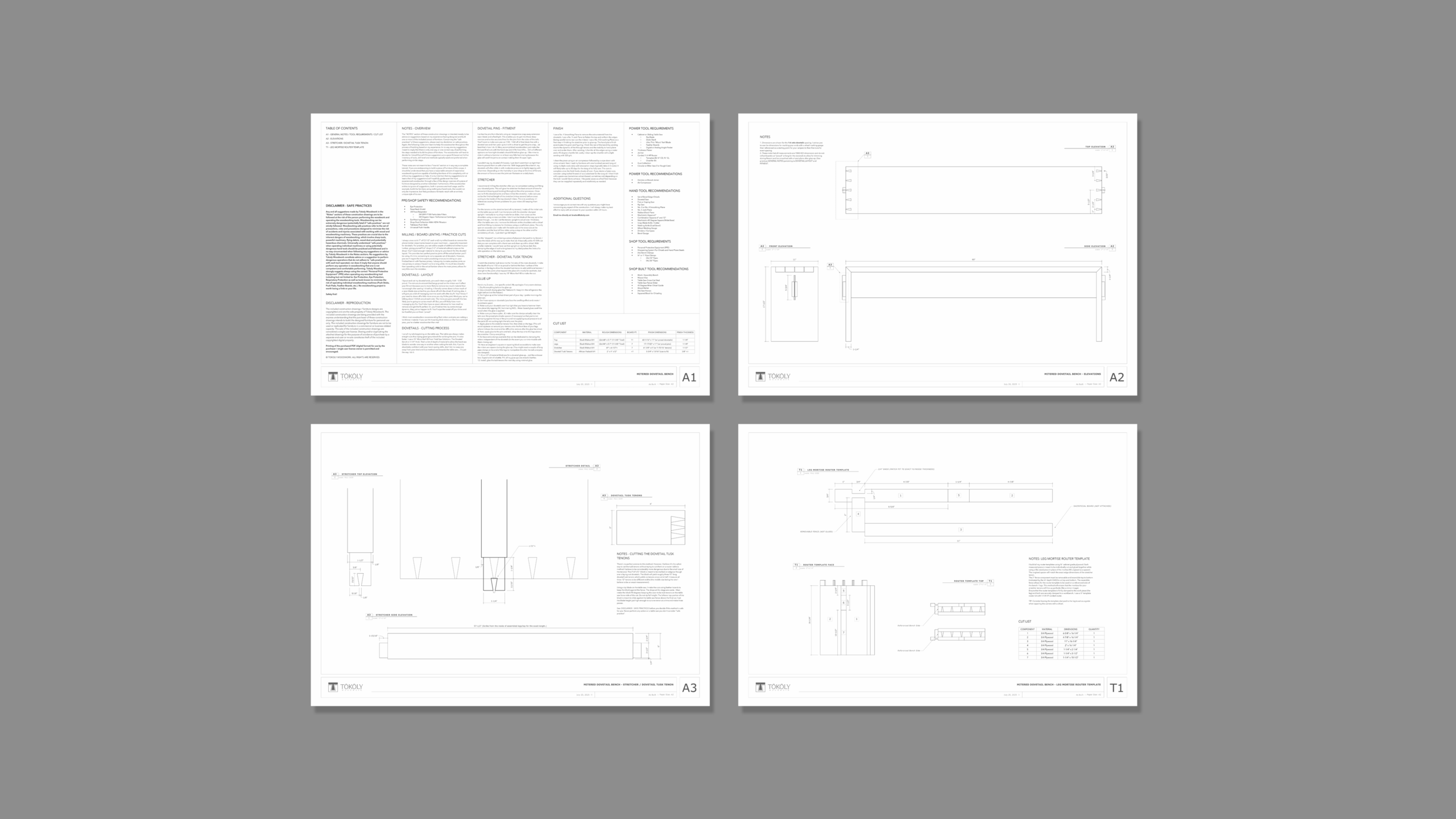 MITRED DOVETAIL BENCH PLANS